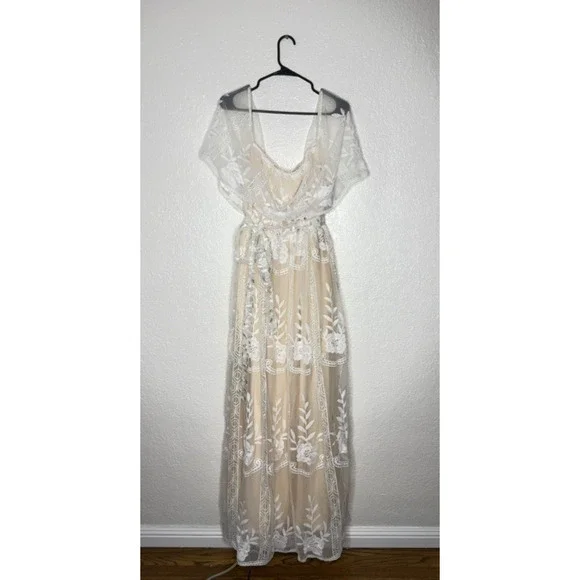 Baltic Born Off-Shoulder White Lace Mini Dress - Picture 5 of 11
